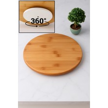 Empressco 360° Döner Lüx Bambu Sunum ve Servis Tahtası, 30CM, Çok Fonksiyonlu