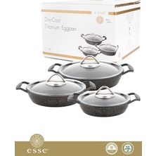 Empressco Döküm Titanium 3k Cam Kapaklı Set, Dayanıklı ve Şık Mutfak Gereci