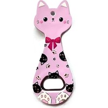 Nacario Miyav Kedi Mıknatıslı Şişe Kapak Açacağı, Buzdolabı Magnet Lila, 5.5X14 Cm, Seramik