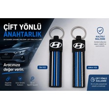 YSN Sounds Hyundai Anahtarlık Çizgili , Hyundai Araç Anahtarlık - Hyundai Çift Yönlü Araba Anahtarlığı