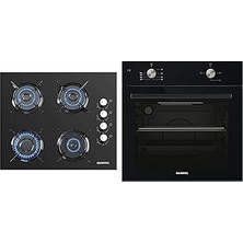 Nacario Kumtel Siyah Ankastre Set (Ko-40 Tahdf Ocak, B66-S2 Fırın)