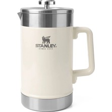 Stanley Classic Stay Hot French Press Termos 1,4 L Krem, Uzun Süre Sıcak/soğuk Tutar, Dayanıklı Çeli