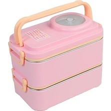 Nacario Uzspace 1200 ml Iki Kat Dört Bölme Paslanmaz Çelik Lunch Box Yeni Nesil Sefer Tası-Sos
