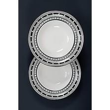 Nacario Via Aurelia 2’li 27 cm Italyan Desenli Porselen Makarna Kasesi Seti