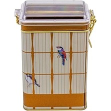 Nacario EVLE-ER043-T7 Bird Cage Desenli Dikdörtgen Metal Saklama Kabı 8X10 cm (Bird Cage)