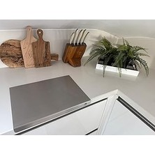 Nacario Paslanmaz Çelik Antibakteriyel Tezgah Üstü Kesme Tahtası 304 Kalite - 50X60 cm