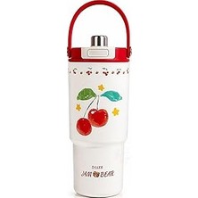 Nacario Dıller Tumbler 880 ml Tek Kapak Çift Kullanım Pipetli/pipetsiz Taşıma Kulplu Çelik Term