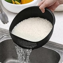 Nacario Çok Amaçlı Süzgeç - Pirinç Süzgeci 3 Litre Siyah