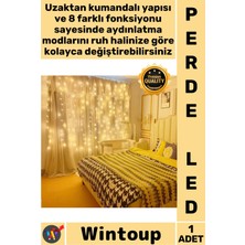 Wintoup #led Dekor 8 Fonksiyonlu Peri Perde LED Uzaktan Kumandalı Günışığı Perde Peri LED 3 mt x 3 mt