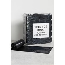 Nacario 10'lu x 20 Paket Jumbo Çöp Poşeti 75X90 Endüstriyel Battal Çöp Torbası