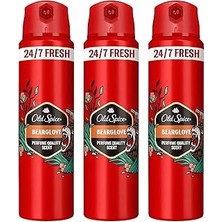 Nacario Old Spice Bearglove Erkek Sprey Vücut Deodorantı 150 ml 3lü Paket