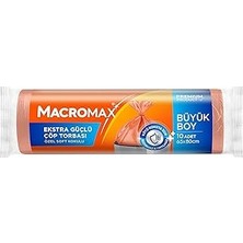 Nacario Macro Max Ekstra Güçlü Çöp Torbası Büyük Boy (65X80 Cm), Soft Kokulu 10 Adet
