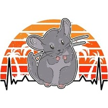 Nacario Chinchilla Notizbuch: Chinchilla Herzschlag Retro / 6x9 Zoll / 120 Karierte Seiten