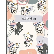 Nacario Sketchbook Drawing Notebook With Colorful Kawaii Bubble Tea Cats / Sketchbook For Girls / 10