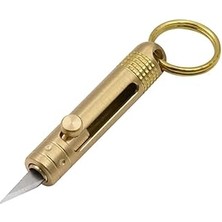 Nacario Mini Falçata Anahtarlık Bıçağı, Pirinç Sap, Çelik Bıçak, 40MM Kapalı Uzunluk, 51M