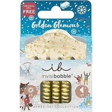 Nacario Invisibobble - Set S Apres Ski Golden Glamour -3 Spiral + 1 Klipsli Saç Tokası