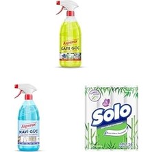 Nacario Asperox Sarı Güç Yağ Çözücü Sprey 1000 ml X1 + Asperox Mavi Güç Kireç Çözücü