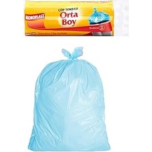 Nacario Koroplast Orta Boy Çöp Torbası 15'li 55X60 Cm, Sızdırmaz & Dayanıklı, Çift Katlı, G