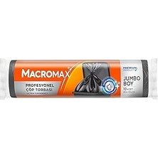 Nacario Macro Max Profesyonel Çöp Torbası Jumbo Boy (80X110 Cm) 10 Adet, Ultra Dayanıklı Kalın