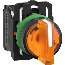 Schneider Electric XB5AK135B5 Harmony Xb5 Mandal Buton Ø22 3 Konumlu Led'li 24V Ac/dc 1na+1nk Turuncu