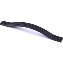 Nacario Akasya 288 mm Siyah Metal Mobilya Kulpu Çizgili Model Dayanıklı Uzun Ömürlü Modern Dek