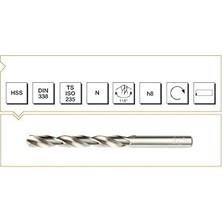 Nacario Hss Din 338 Rn Taşlanmış Matkap Ucu 1.5 mm
