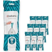 Nacario Brabantia Perfectfit Çöp Torbası, Çoklu Paket (Kod W/5 L) Ekstra Güçlü Çöp Torbalar