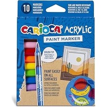 Nacario Carioca Akrilik Paint Marker Su Bazli Fırça Uçlu 10'lu