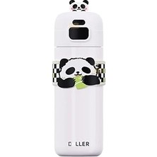 Nacario Diller 480ML Sevimli Hayvanlar Süslü Pipetli/pipetsiz El Askılı Paslanmaz Çelik Termos