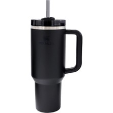 Stanley Quencher Pipetli Termos 1,18 L Koyu Siyah, Uzun Süre Sıcak/soğuk Tutar, Dayanıklı Çelik Yapı