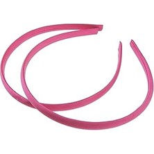 Nacario Glamour Girlz 2 Çift Ince 1 cm Saten Kaplı Kız Alice Bant Saç Bantları (Fuşya)