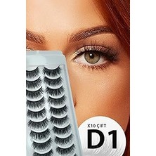 Nacario Ruby Face Doğal Görünümlü Ipek Bütün 10LU Takma Kirpik Seti- 10 Çift Gerçek Takma