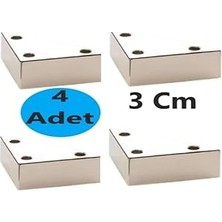 Nacario Solon 4 Adet Üçgen, Masa, Dolap Piramit Mobilya Ayağı 3 cm Beyaz