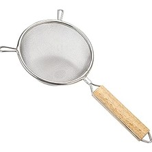 Nacario Promosyonca Metal Saplı Yuvarlak Mutfak Süzgeci, Ince Örgü, 3 Farklı Ebat (20 Cm)
