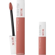 Nacario Maybelline New York Super Stay Matte Ink Likit Mat Ruj - 65 Seductress (Nude) & Mini Super S