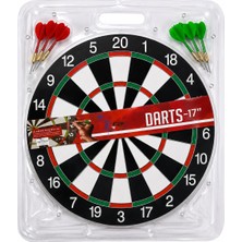 17 Inç Klasik Dart Tahtası Seti – 6 Adet Metal Uçlu Dart Oku – Ev ve Ofis Eğlence Oyunu