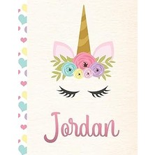 Nacario Jordan: Personalized Unicorn Sketchbook For Girls With Pink Name - 8.5X11 110 Pages. Doodle,
