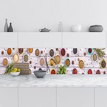 Nacario Mutfak Tezgah Arası Folyo Fayans Kaplama Folyosu Baharat Otlar 60X400 cm