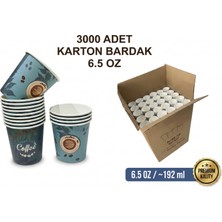 6.5 Oz Karton Bardak Sıcak ve Soğuk Içecek Uyumlu Kahve Çay Bardağı 3000 Adet⁠ (Mavi)
