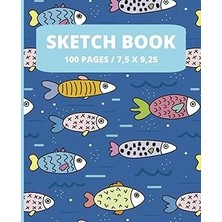 Nacario Sketchbook: Drawing Notebook With Fish, Drawing Book (Size 7,5 x 9,25) (Sketchbook For Kids)