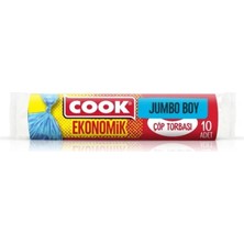 Cook Ekonomik Jumbo Boy Çöp Torbası 80 x 110 cm 10 Lu Rulo