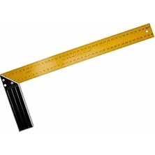Nacario Rayno Profesyonel Marangoz Gönyesi - Alüminyum Gövdeli Paslanmaz Çelik Cetvel - L Tipi 9