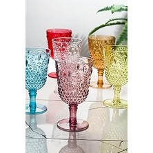 Nacario Akrilik Renkli 6lı Kadeh & Su Meşrubat Kahve Yanı Bardağı 450 ml ( Cam Değildir )