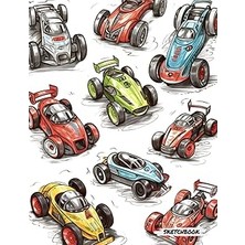 Nacario Independently Published Racecar Sketchbook For Kids: 100 White Pages, 8.5" x 11"