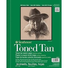 Nacario Strathmore P412-11-4 400 Serisi Toned Tan Drawing Pad STR-412-11 Eskiz Defteri, 24 Yaprak, 2