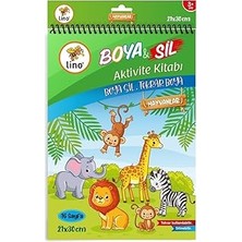 Nacario Lino Boya Sil Aktivite Boyama Kitabı Hayvanlar A4 Ebat