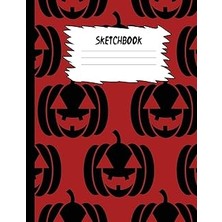 Nacario Sketchbook: Halloween Sketch Book For Kids: Purple & Black Pumpkin Face Large Drawing Paper