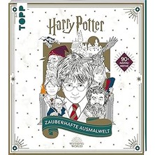 Nacario Harry Potter - Zauberhafte Ausmalwelt: Das Offizielle Ausmalbuch. Cover Mit Gold-Highlights