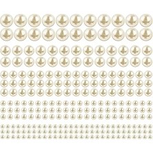 Nacario Plastik Krem Renk Inci Boncuk, 6-8-10-12-14 Mm, 1560 Adet