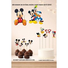 Sinek Kupası Tasarım Mickey Mouse Doğum Günü Süsü Seti - Pasta Süsü, Cupcake Süsü, Pano Masa Üstü Süsü